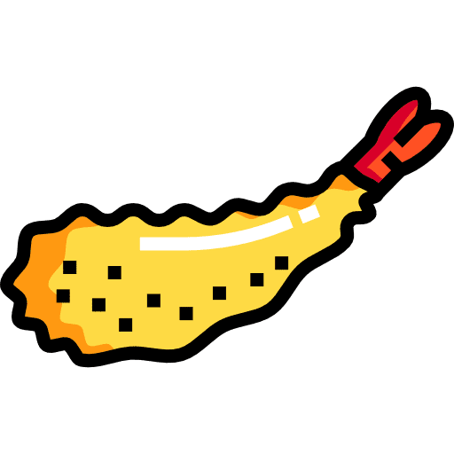 Tempura japanese food gastronomy fry icon