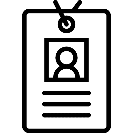 Id card business identification pass icon