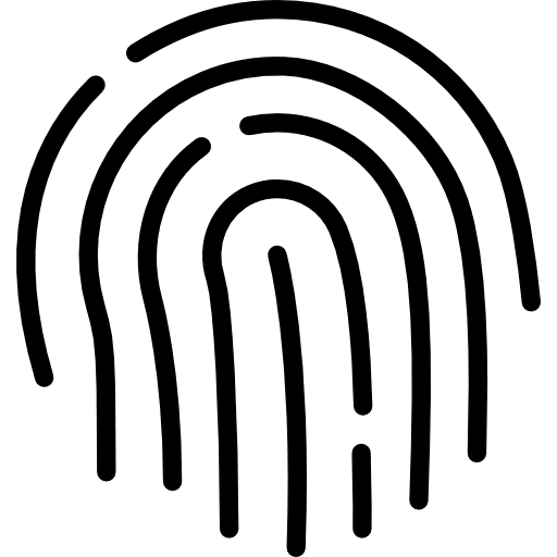 Fingerprint detective evidence identification icon
