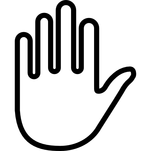 Hold hand block catch icon