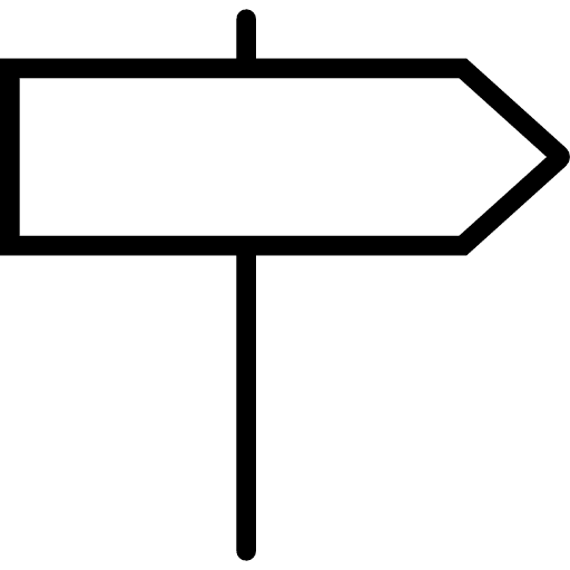 Sign direction road panel icon