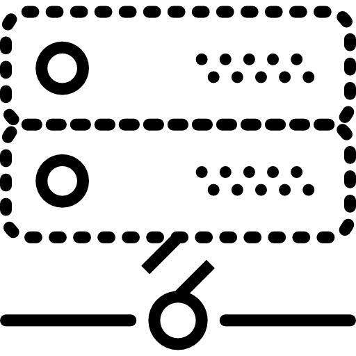Server hosting multimedia technology icon