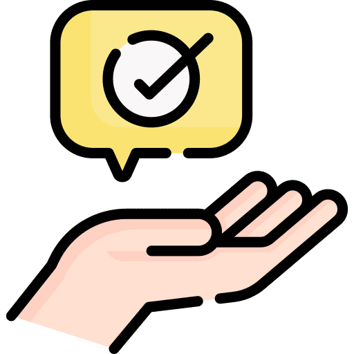 Advice communications hand speech bubble icon