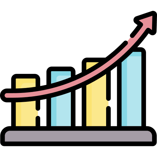 Growth evolution bar chart statistic icon