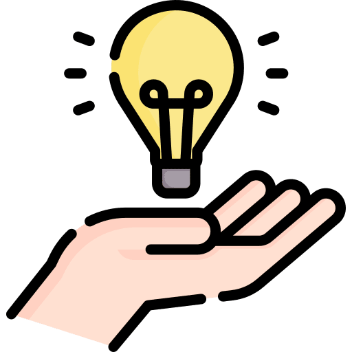 Idea light bulb innovation gesture icon