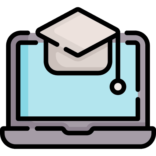 Elearning online learning computer mortarboard icon Elearning online learning computer mortarboard icon