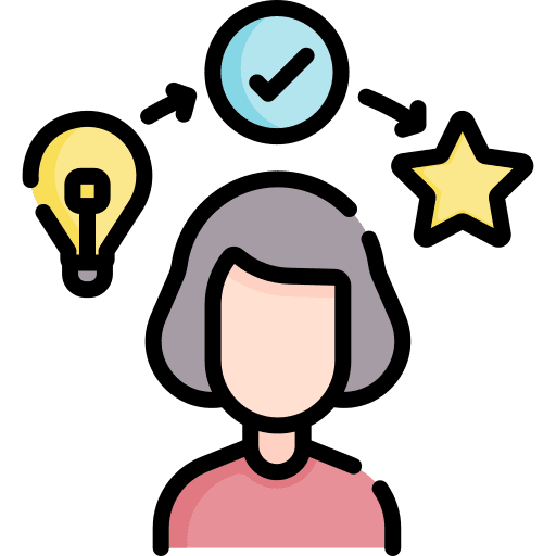 Experience employee idea tick icon Experience employee idea tick icon