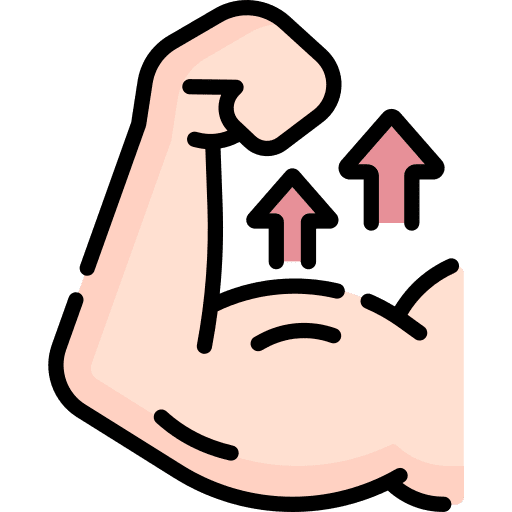 Strong muscle exercise motivation icon Strong muscle exercise motivation icon