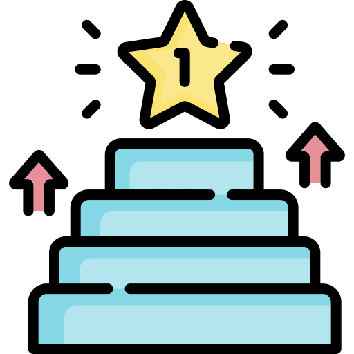 Success first stairs up arrow icon Success first stairs up arrow icon