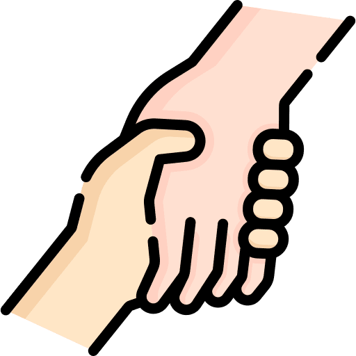 Support hands and gestures help teamwork icon Support hands and gestures help teamwork icon