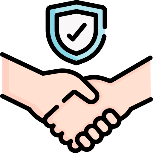 Trust collaboration handshake shield icon Trust collaboration handshake shield icon