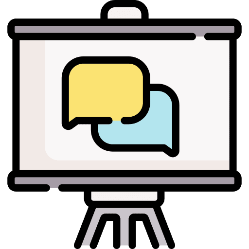 Coaching education whiteboard speech bubble icon Coaching education whiteboard speech bubble icon