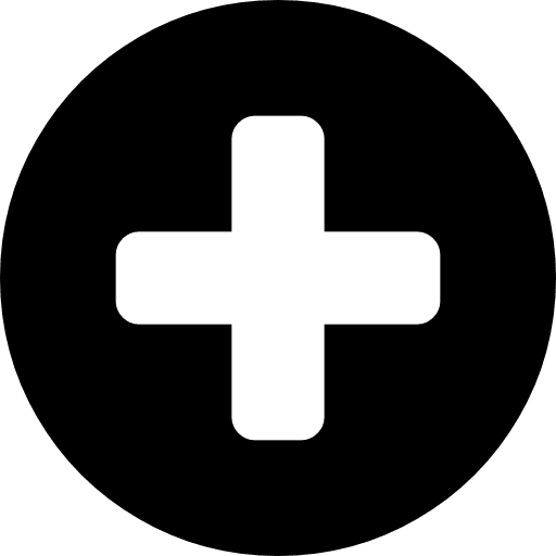 Plus sign in a black circle google plus interface symbol icon