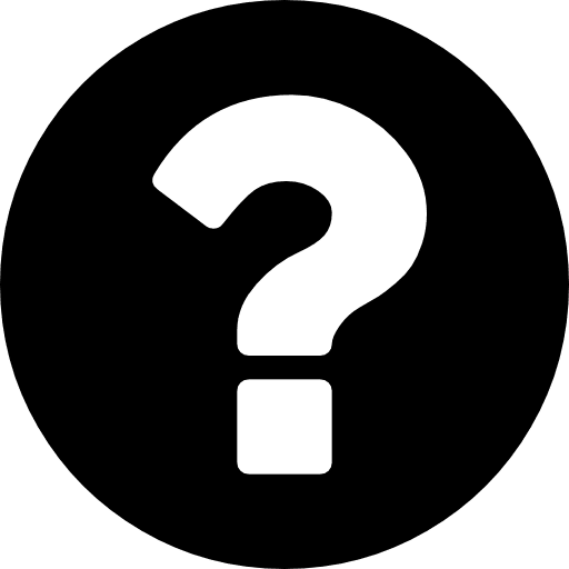 Question mark on a circular black background questioning query question icon