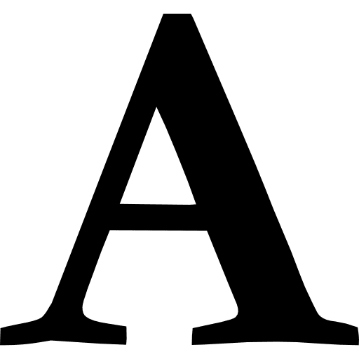 Font symbol of letter a letters letter a font icon