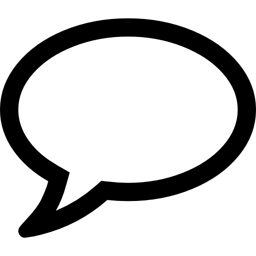 Comment white oval bubble outline chatting instagram comment icon