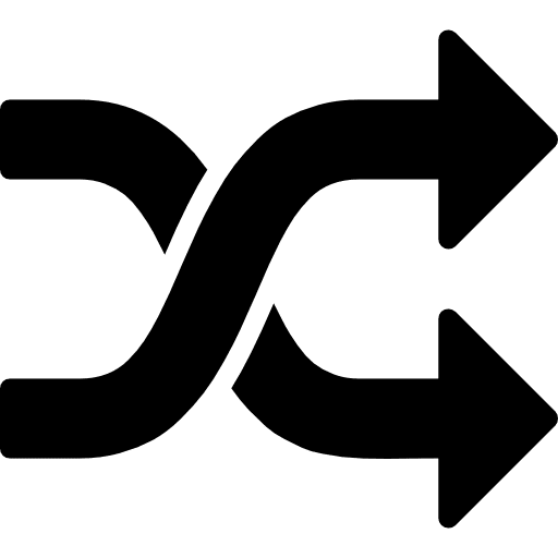 Couple of arrows changing places shuffle symbols changing icon