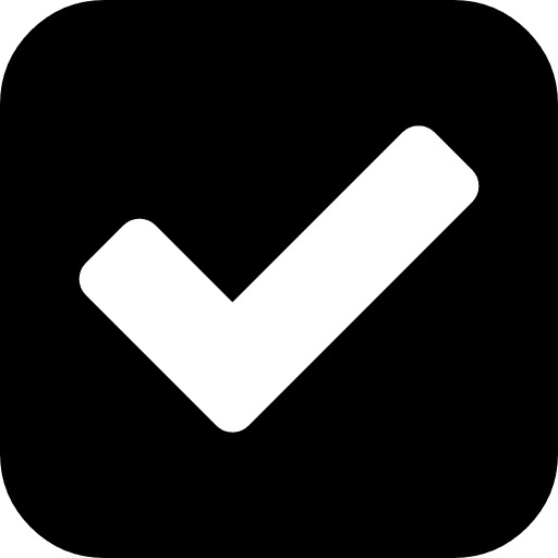 Check sign in a rounded black square checked sign accepted icon