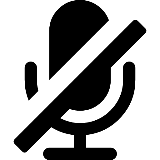 Microphone off microphone diagonal tools and utensils icon