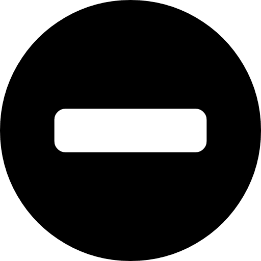 Minus sign inside a black circle minus symbols circular icon