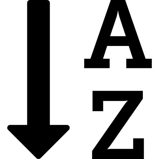 Sort by alphabet ordering organize letters icon
