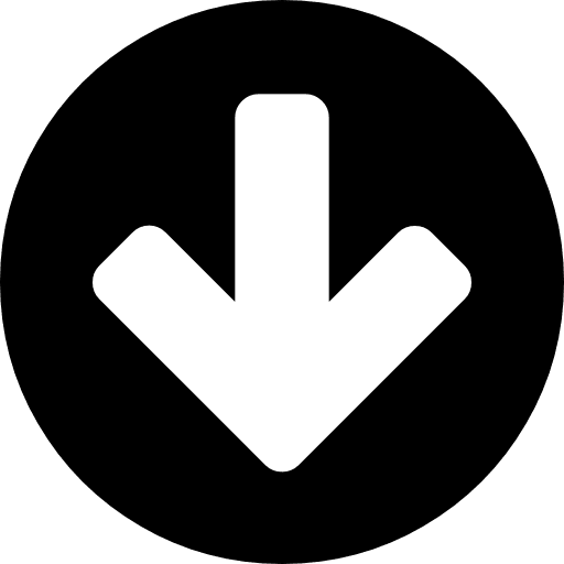 Arrow down on black circular background button arrows arrow button icon