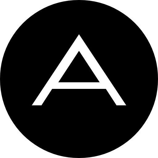 Leter a inside a black circle letter black sign icon