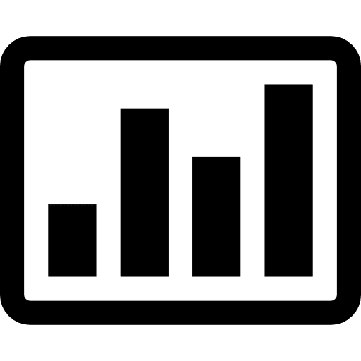 Bar graph on a rectangle commerce bars graph icon