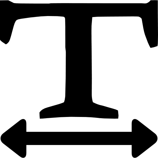 Text width width letter button icon