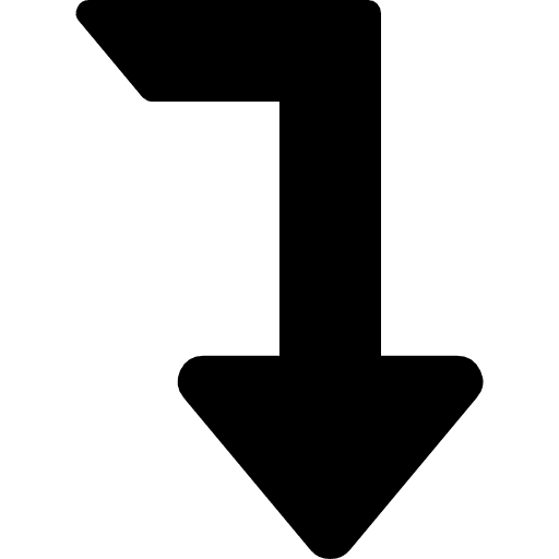 Arrow angle pointing down curve arrow curved arrow down icon