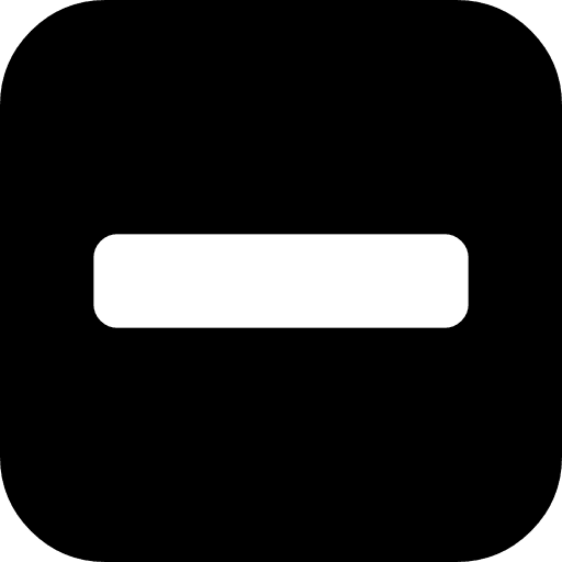 Minus sign inside a black rounded square shape line rounded horizontal icon