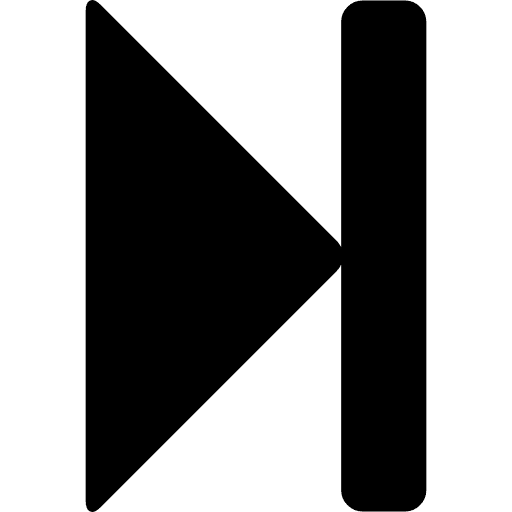 Step forward triangular line arrows icon