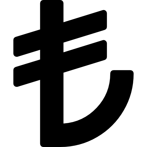 Turkish lire symbol exchange bank money icon