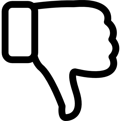 Dislike against gestures disadvantage icon