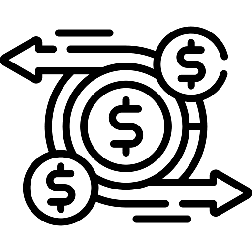 Cash flow arrow economy money flow icon
