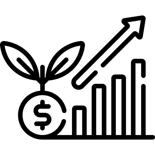 Growth investment data analytics mutual fund icon Growth investment data analytics mutual fund icon