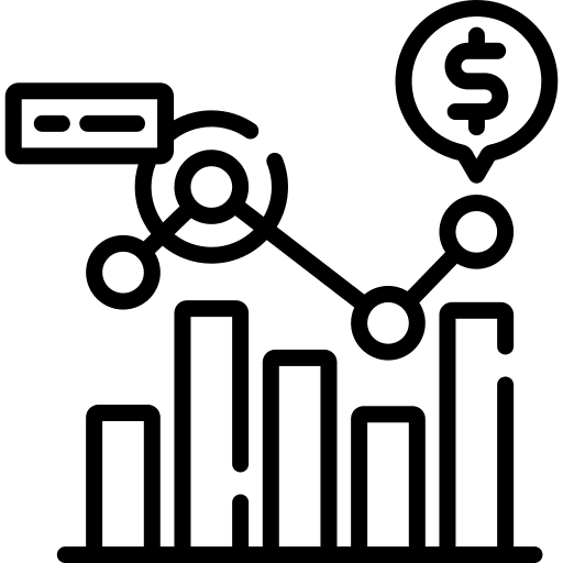 Market analysis market analysis dollar stats icon
