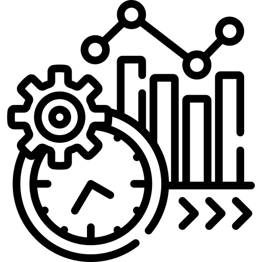 Time line bars gear infographic icon
