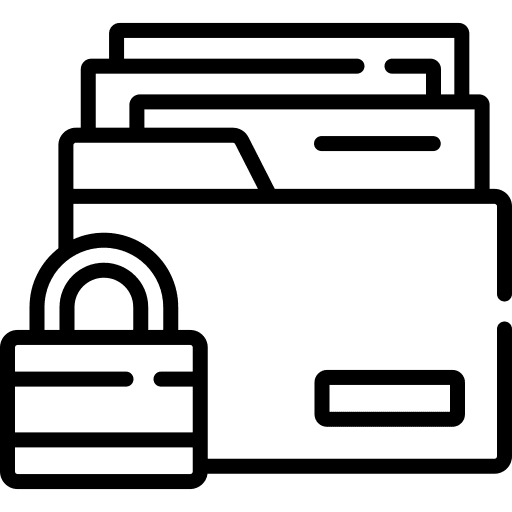 Secure documents organized information icon Secure documents organized information icon