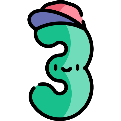 3 symbol three learn icon