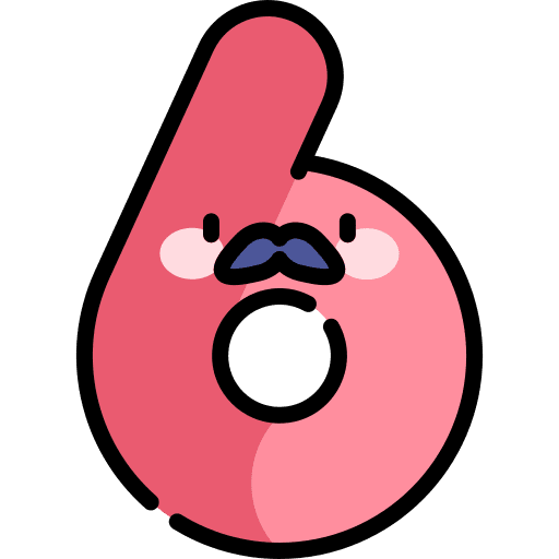 6 number six sign icon