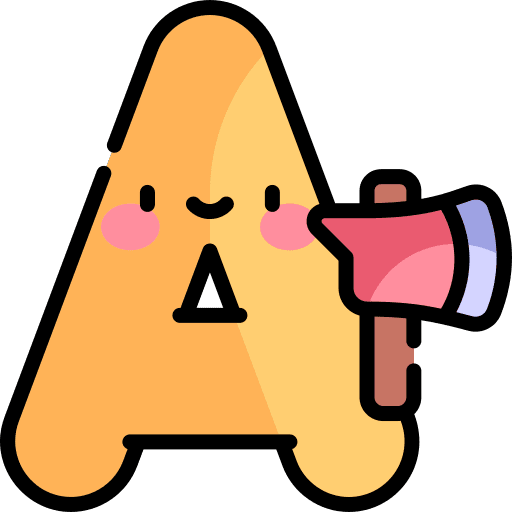 A education axe abecedary icon