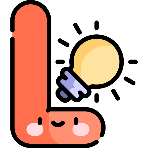 L l capital letter light bulb icon L l capital letter light bulb icon