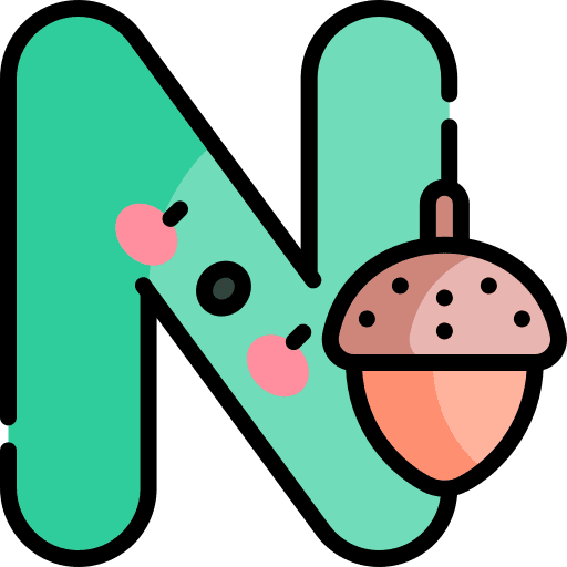 N nut education alphabet icon N nut education alphabet icon