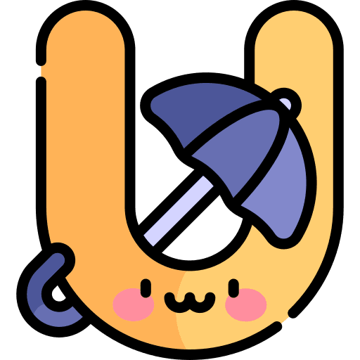 U learn umbrella abecedary icon U learn umbrella abecedary icon