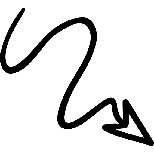 Arrow with scribble trajectory arrows curved arrow icon