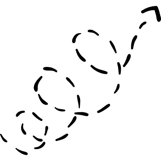 Curly dotted arrow swirl arrow curl icon