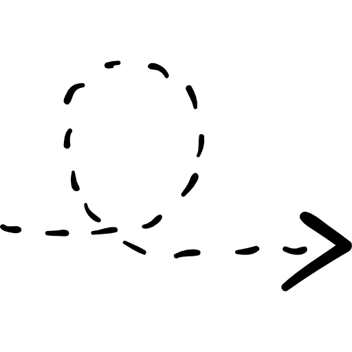 Rotated right arrow with broken line direction trajectory rotated icon