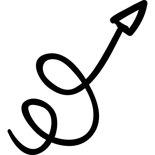 Swirly scribbled arrow direction right scribble icon