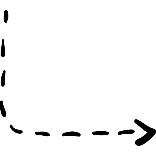 Turn right arrow with broken line curved arrow direction broken line icon